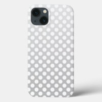 Silvery Grey and White Polka Dot Pattern
