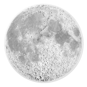 Silvery Grey Moon Drawer Pull Dresser Cabinet Knob