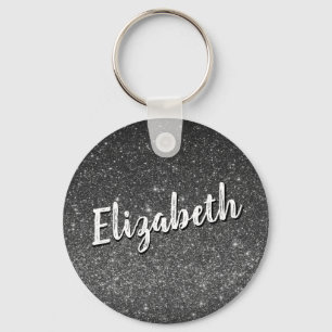 Silvery Grey Personalized Name Keychain
