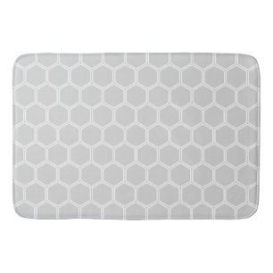 Silvery Hexagon 1 Bath Mat