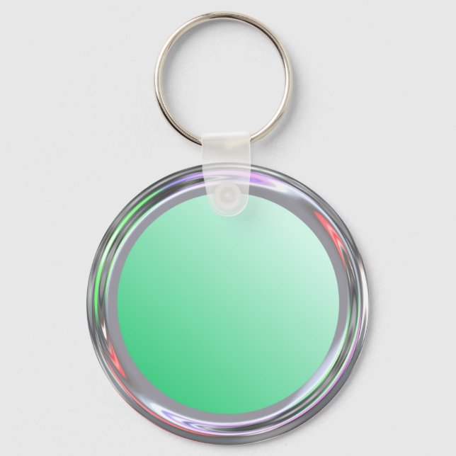 Silvery keychain for text, logo, image (Front)