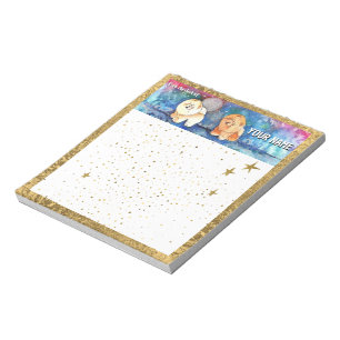 SILVERY MOON Chow dog watercolor Notepad