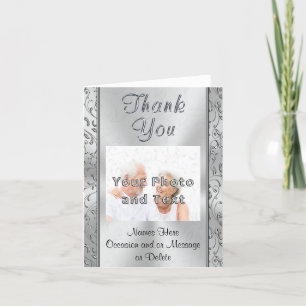 Silvery Photo Personalized Thank You Notes