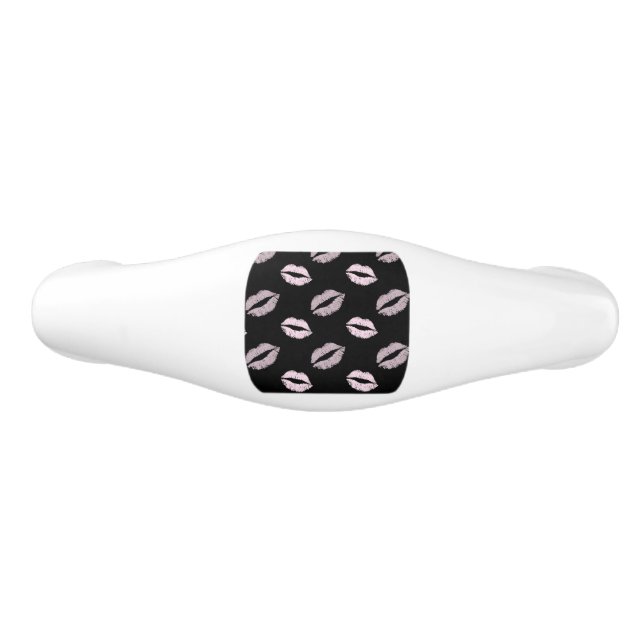 Silvery Pink  Kisses Ceramic Drawer Pull (Front)