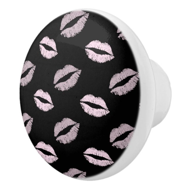 Silvery Pink  Kisses Ceramic Knob (Right)