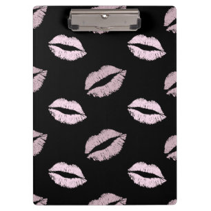 Silvery Pink Kisses Clipboard