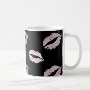 Silvery Pink Kisses Coffee Mug
