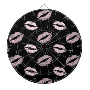 Silvery Pink Kisses Dartboard