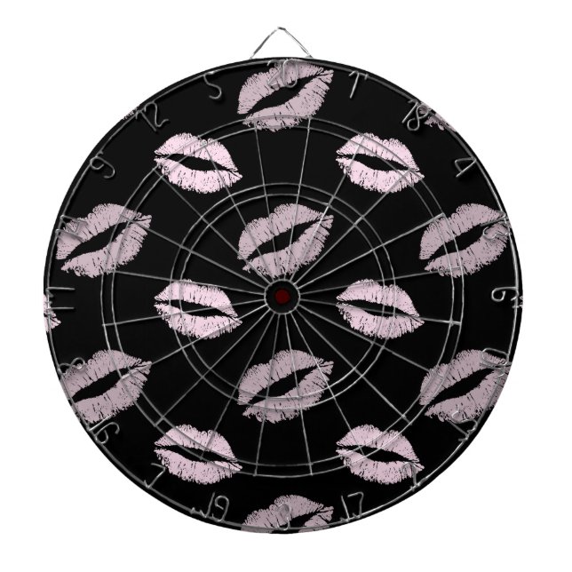 Silvery Pink  Kisses Dartboard (Front)