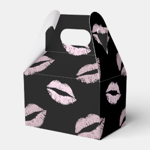 Silvery Pink Kisses Favor Box