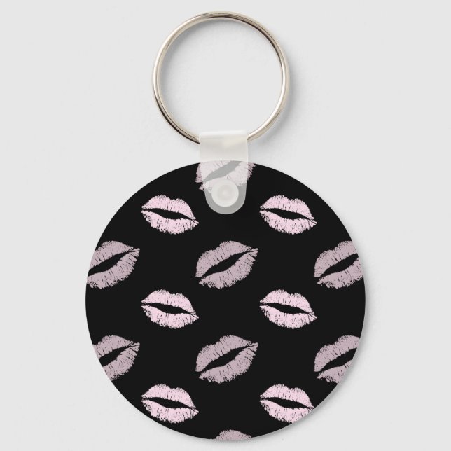 Silvery Pink  Kisses Keychain (Front)