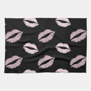 Silvery Pink Kisses Kitchen Towel