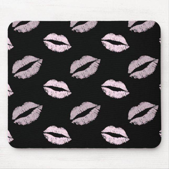Silvery Pink  Kisses Mouse Pad (Front)