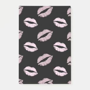 Silvery Pink Kisses Post-it Notes