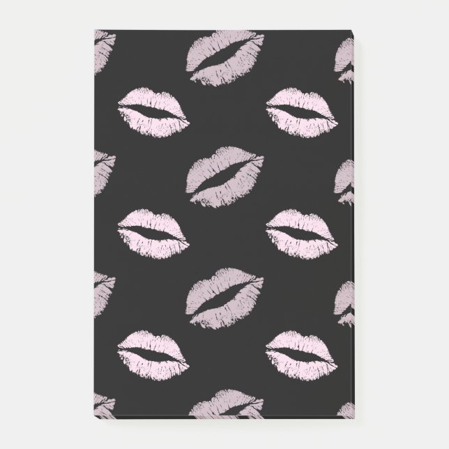 Silvery Pink  Kisses Post-it Notes (Front)