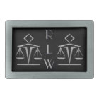 Silvery Scales of Justice on Black_Personalized