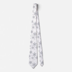 Silvery Snowflakes Cravate de mariage hivernal