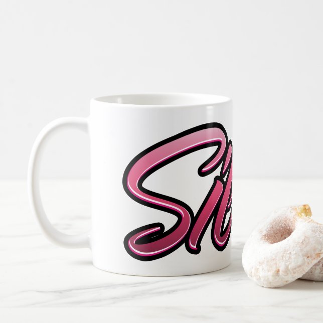 Silvia faded pink cup tea cup coffee cup (With Donut)