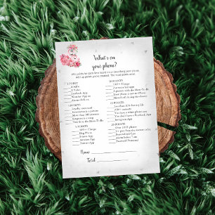 Silvr Flamingo Ballerina What's On Your Phone Game Invitation