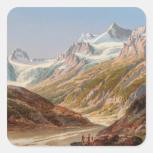 Silvretta Mountain Landscape – Ignaz Dorn Square Sticker