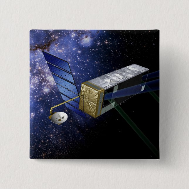 SIM PlanetQuest 2 Inch Square Button (Front)