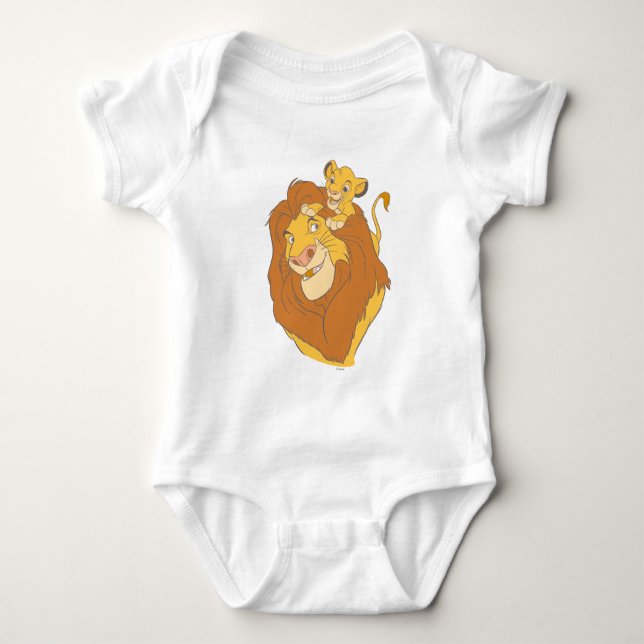 Simba Climbing Mufasa Baby Bodysuit (Front)