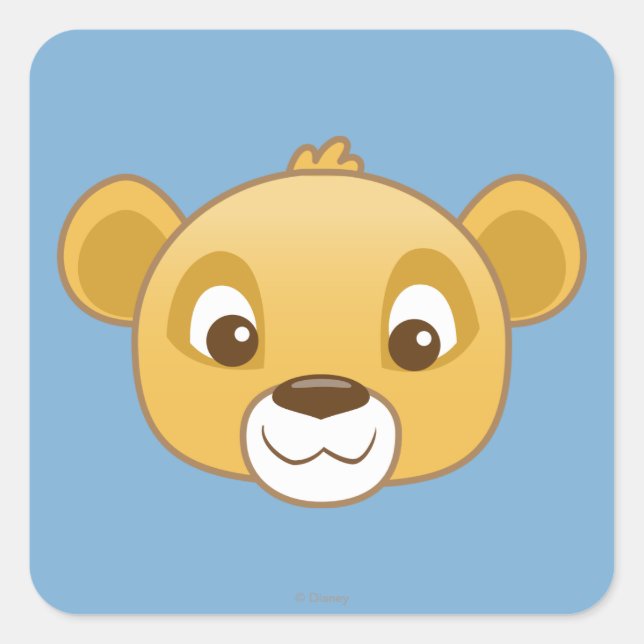 Simba Emoji Square Sticker (Front)