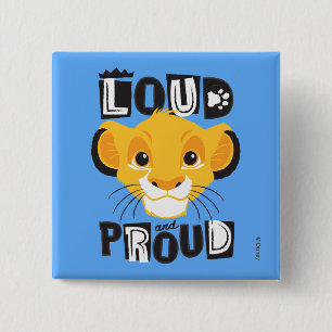 Simba   Loud And Proud 2 Inch Square Button