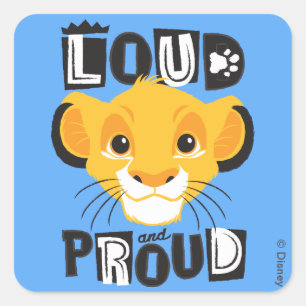 Simba   Loud And Proud Square Sticker
