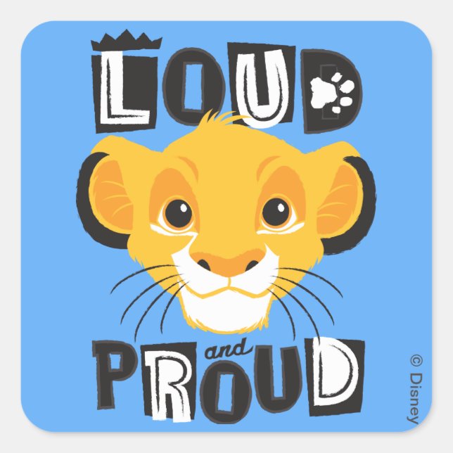 Simba | Loud And Proud Square Sticker (Front)