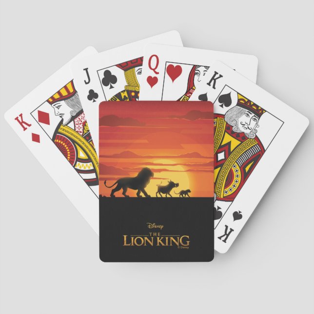 Simba, Pumbaa, & Timon Silhouette Playing Cards (Back)