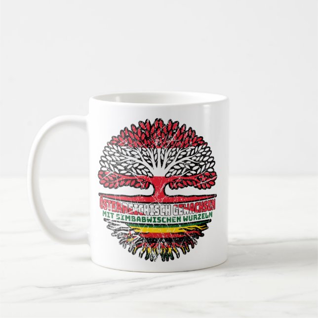 Simbabwe Simbabwisch Österreichisch Österreich Coffee Mug (Left)