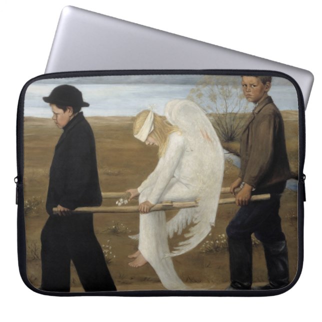 Simberg’s Wounded Angel laptop sleeve (Front)