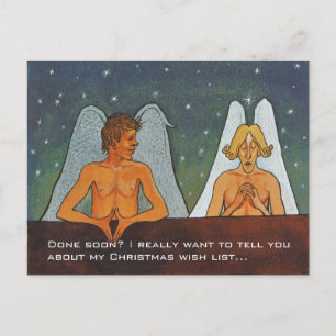 Simberg Two funny angels CC0613 Christmas Postcard