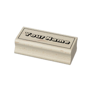 Simble Outline Handwritten Custom Name Rubber Stamp