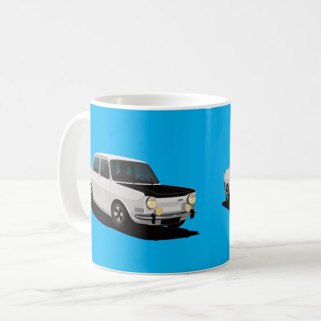 Simca 1000 Rallye - 2 x car image - customizable Coffee Mug (Front Left)