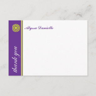 Simcha Purple Bat Mitzvah Thank You Card