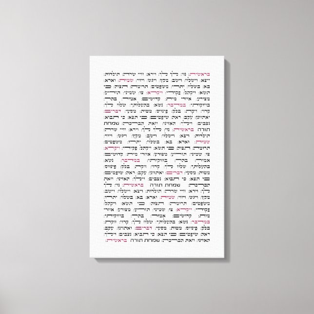 Simchat Torah - Hebrew Parshiot Cycle Jewish Canva Canvas Print (Front)