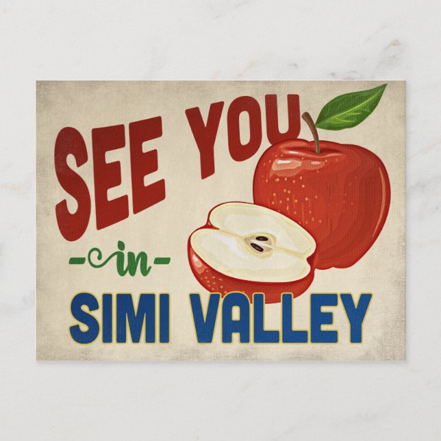 Simi Valley California Apple - Vintage Travel Postcard (Front)