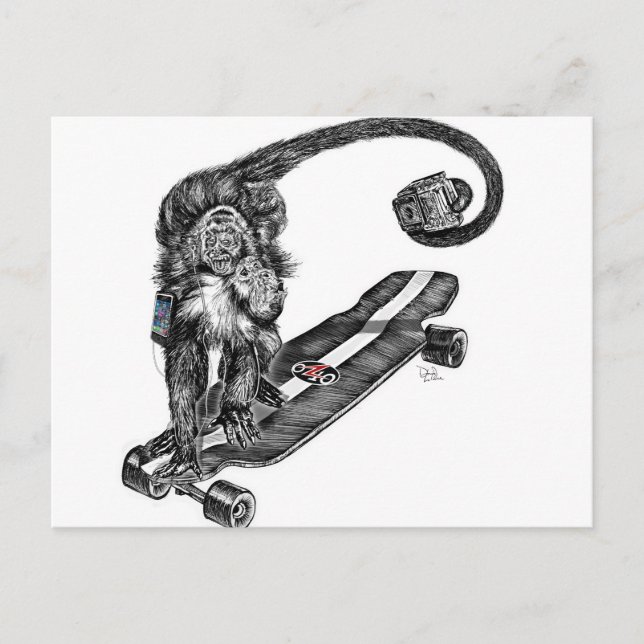 Simian Selfie Art Postcard (Front)
