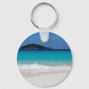 Similan White sand beach and turquoise blue sea Keychain
