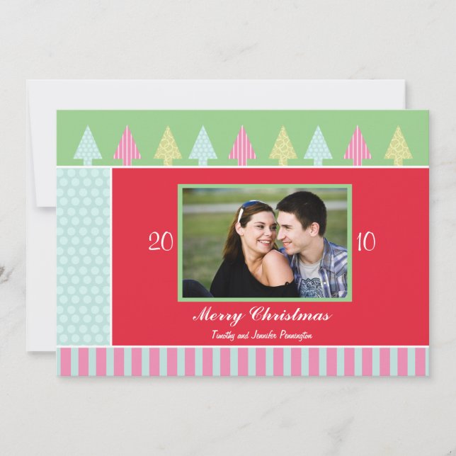 Simili arbres Noël carte photo (Devant)