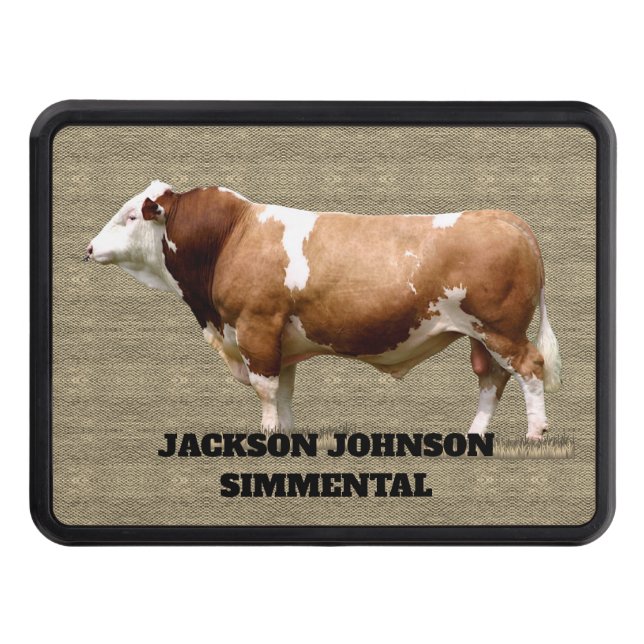 Simmental Bull  Trailer Hitch Cover (Front)