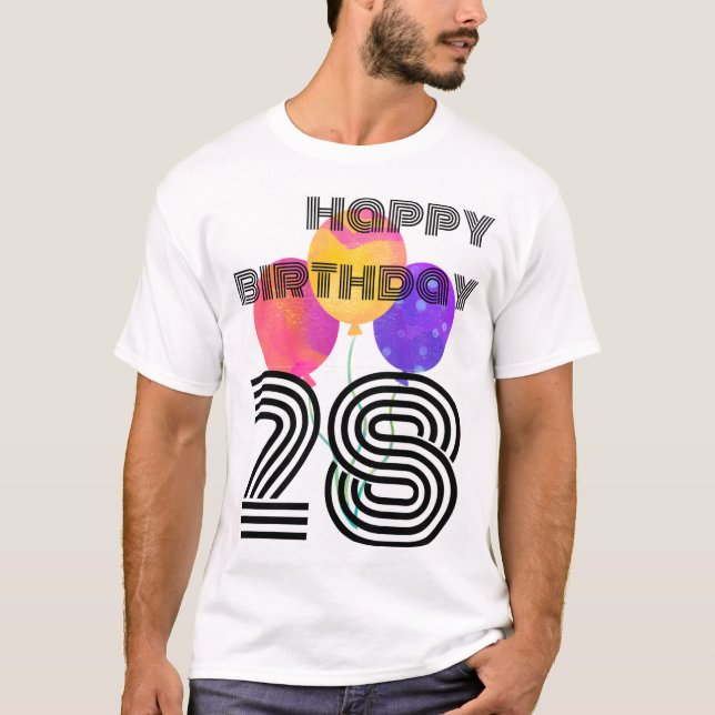 simmi mode heureux t-shirt de 28e anniversaire heu (Devant)