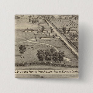 Simmon's Prairie Farm, Kenosha Water Cure 2 Inch Square Button