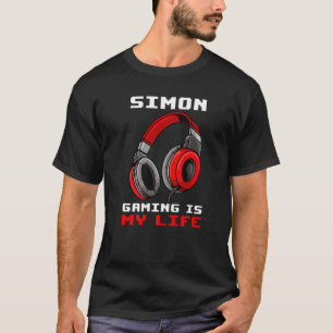 Simon  Gaming Is My Life  Personalized T-Shirt