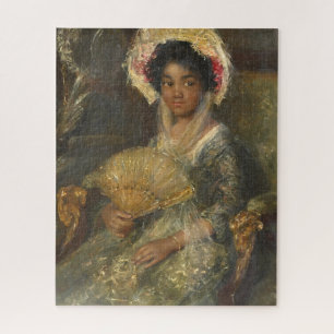 Simon Maris - Young Woman with a Fan Isabella Jigsaw Puzzle