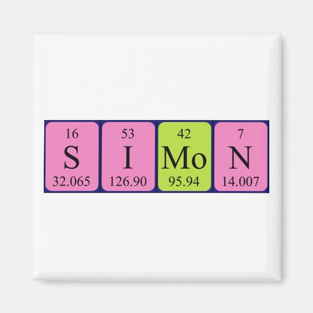 Simon periodic table name magnet (Front)