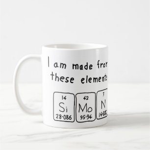 Simon, tasse de nom de table périodique