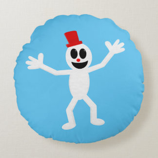 Simon the Snowman Round Pillow